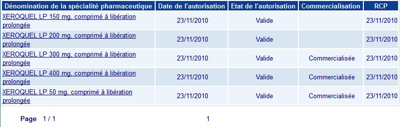 comment prendre xeroquel