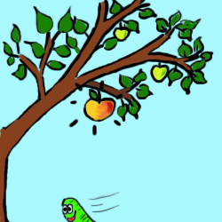 il fonce sur l'arbre ! pomme3